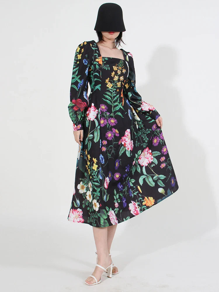 Vestido Longo Esmeralda Floral