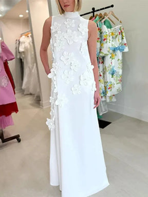 Vestido Longo Elegante com Flores