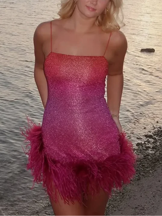 Vestido Curto de Franjas
