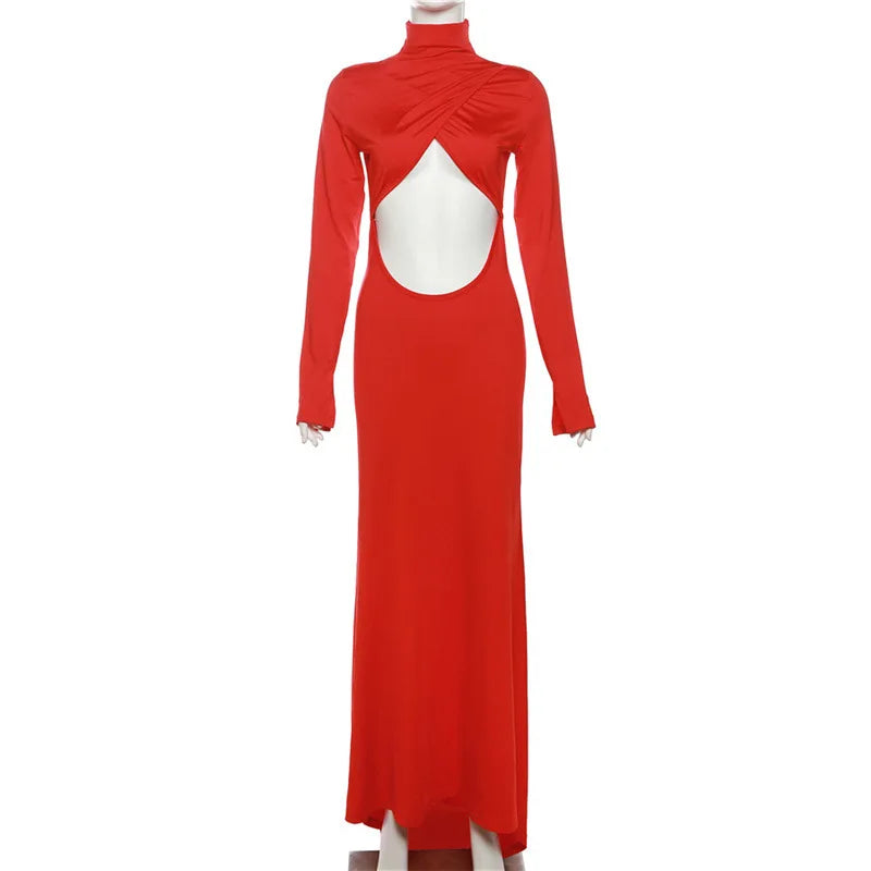 Vestido Longo Vermelho Cut Out