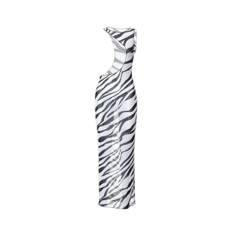 Vestido Longo Estampa Zebra