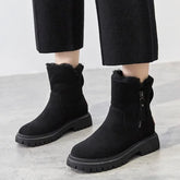 Bota Feminina de Couro Forrada Apricot
