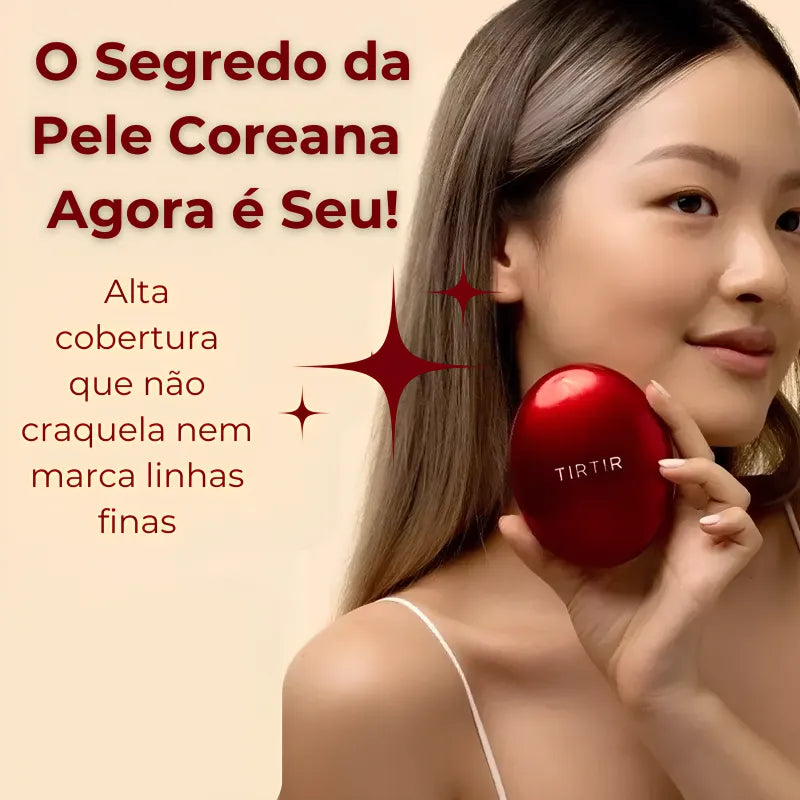 Base Coreana Cushion Clareadora TIRTIR - Protetor Solar e Maquiagem Longa Duração