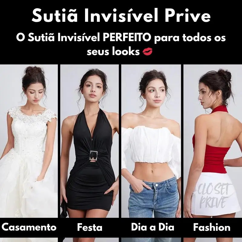 (COMPRE 1 LEVE 2) Sutiã Invisível - Push-up Prive