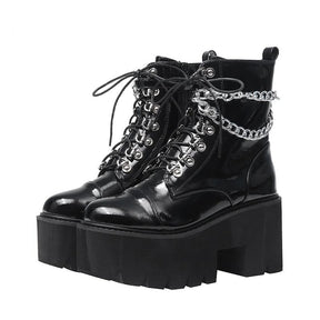 Bota Feminina Plataforma Chain