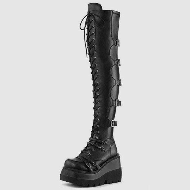 Bota Feminina Plataforma Lucy Overknee
