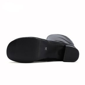 Bota Feminina Cano Médio Verniz Noir