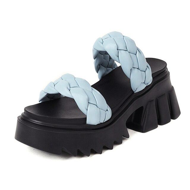 Sandália Feminina Plataforma Trança