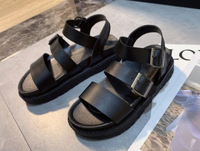 Sandália Feminina Plataforma de Couro