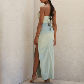 Vestido Longo Satin Bandeau