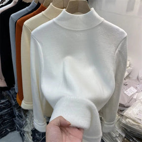 Sweater Peluciada Térmica Gola Média