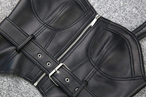 Top Cropped Couro Colorido